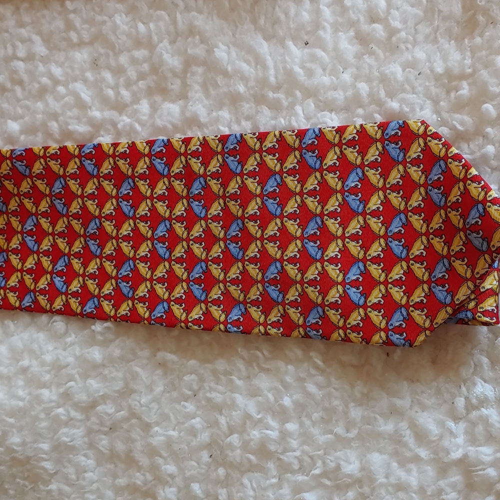 Peterborough Row all silk frog tie - Picture 5 of 8